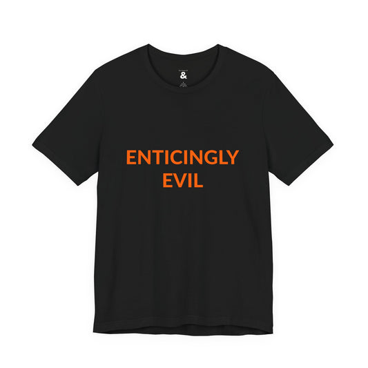 Unisex Jersey Short Sleeve Tee - Enticingly Evil - Burnt Orange in Midnight (L)