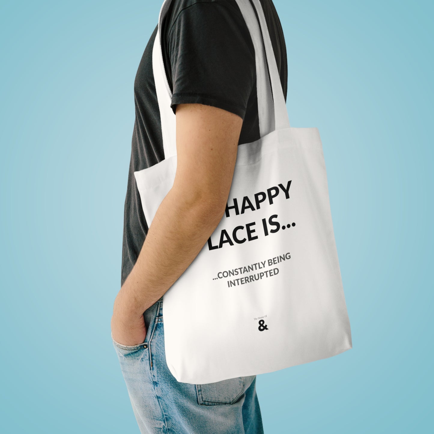 Oat Cotton Tote Bag - My Happy Place Is...