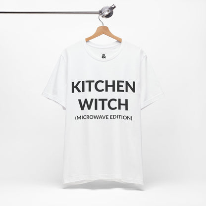 Unisex Jersey Short Sleeve Tee - Kitchen Witch (Microwave Edition) in Cloud (S)