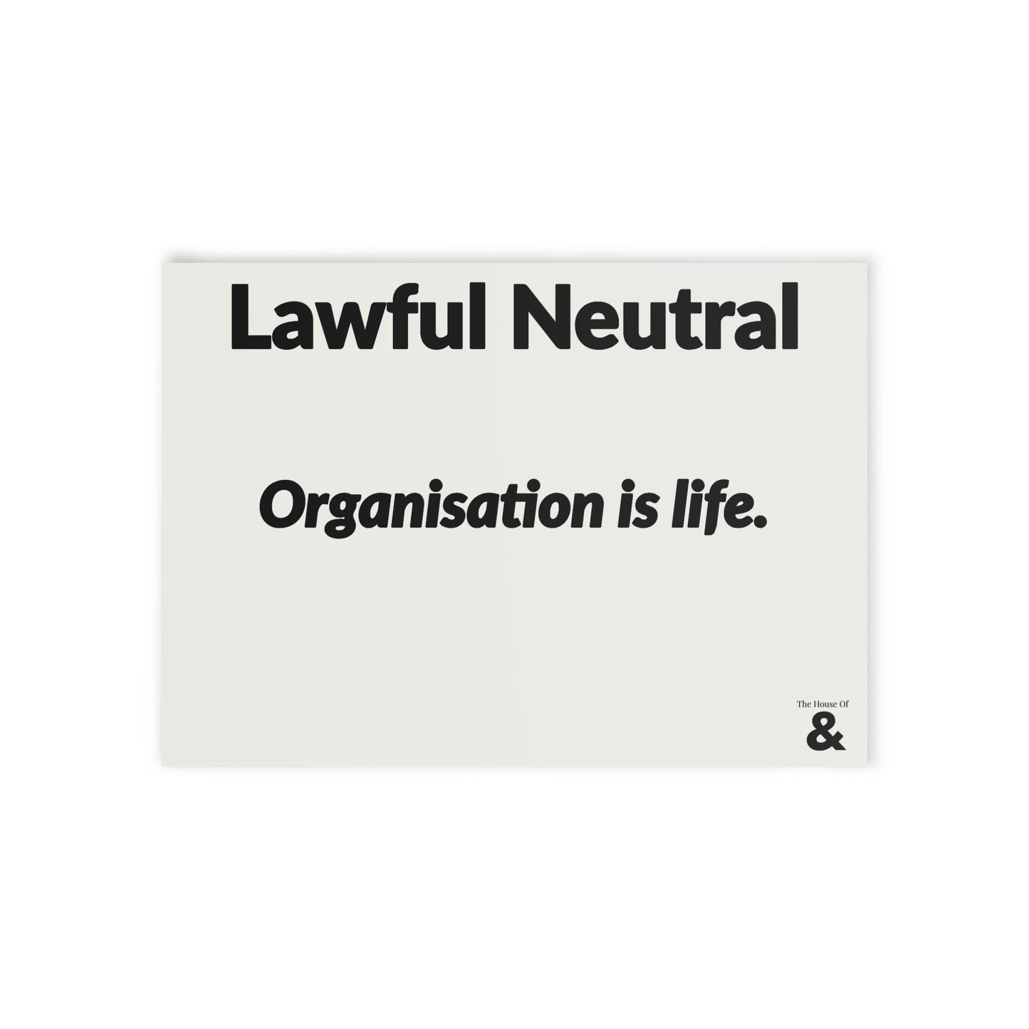 Boutique Gift & Collectible Card - Lawful Neutral (One-sided print)