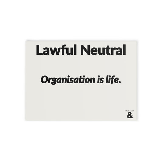 Boutique Gift & Collectible Card - Lawful Neutral (One-sided print)