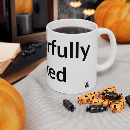 White Ceramic Coffee Cup - Wonderfully Wicked