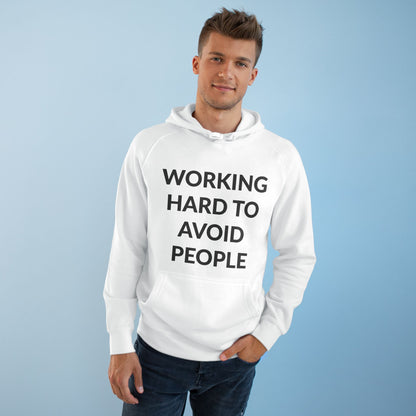 Unisex Supply Hoodie - Working Hard To Avoid People in Cloud (M)