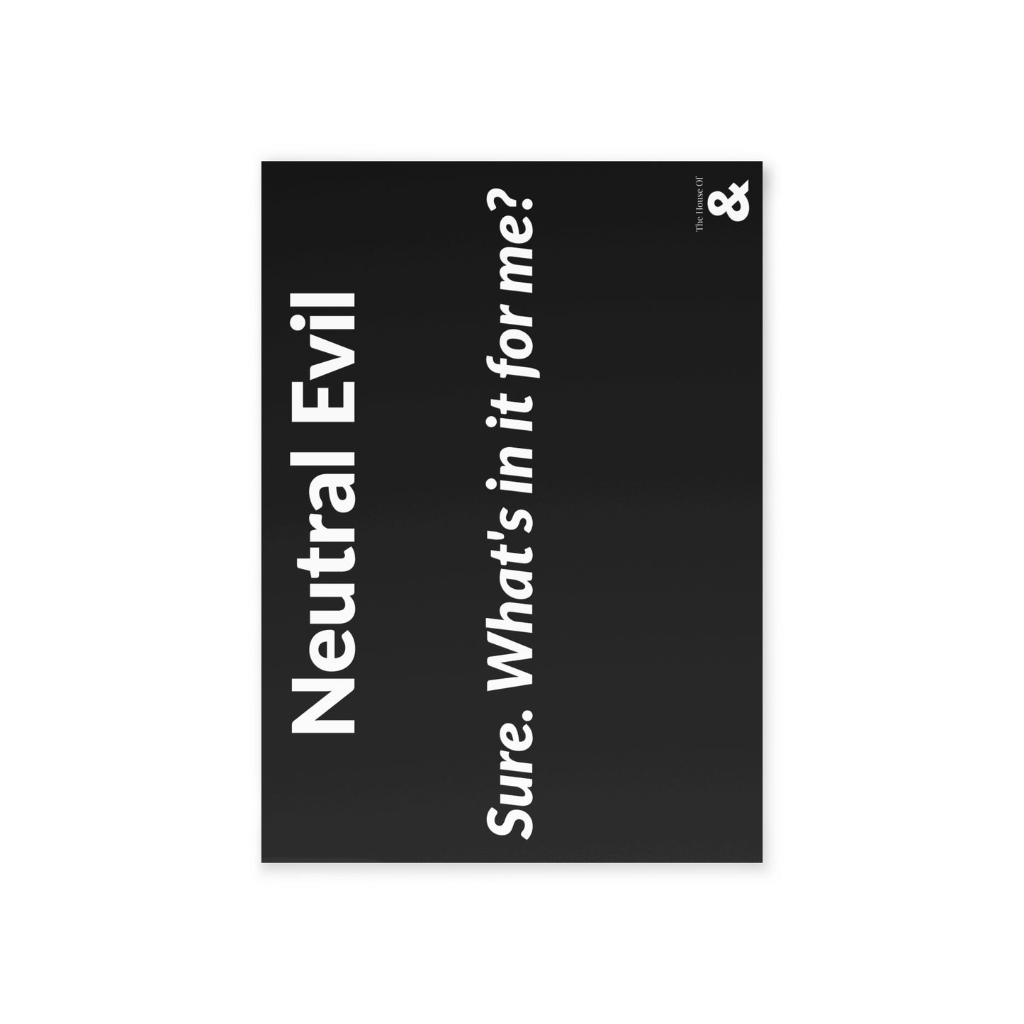 Boutique Gift & Collectible Card - Neutral Evil (One-sided print)