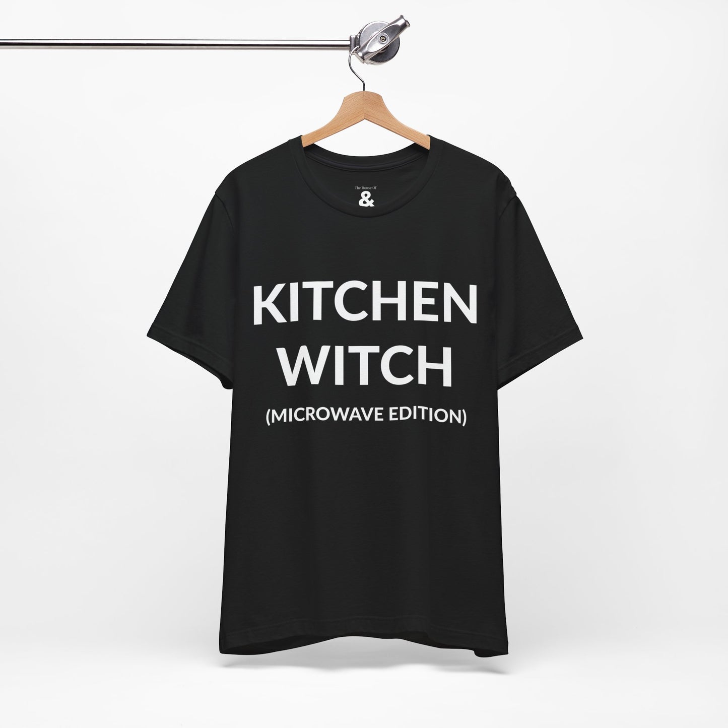 Unisex Jersey Short Sleeve Tee - Kitchen Witch (Microwave Edition) in Midnight (S)
