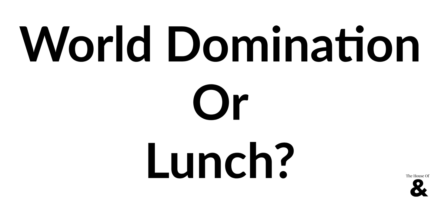 Black Mug - World Domination Or Lunch?