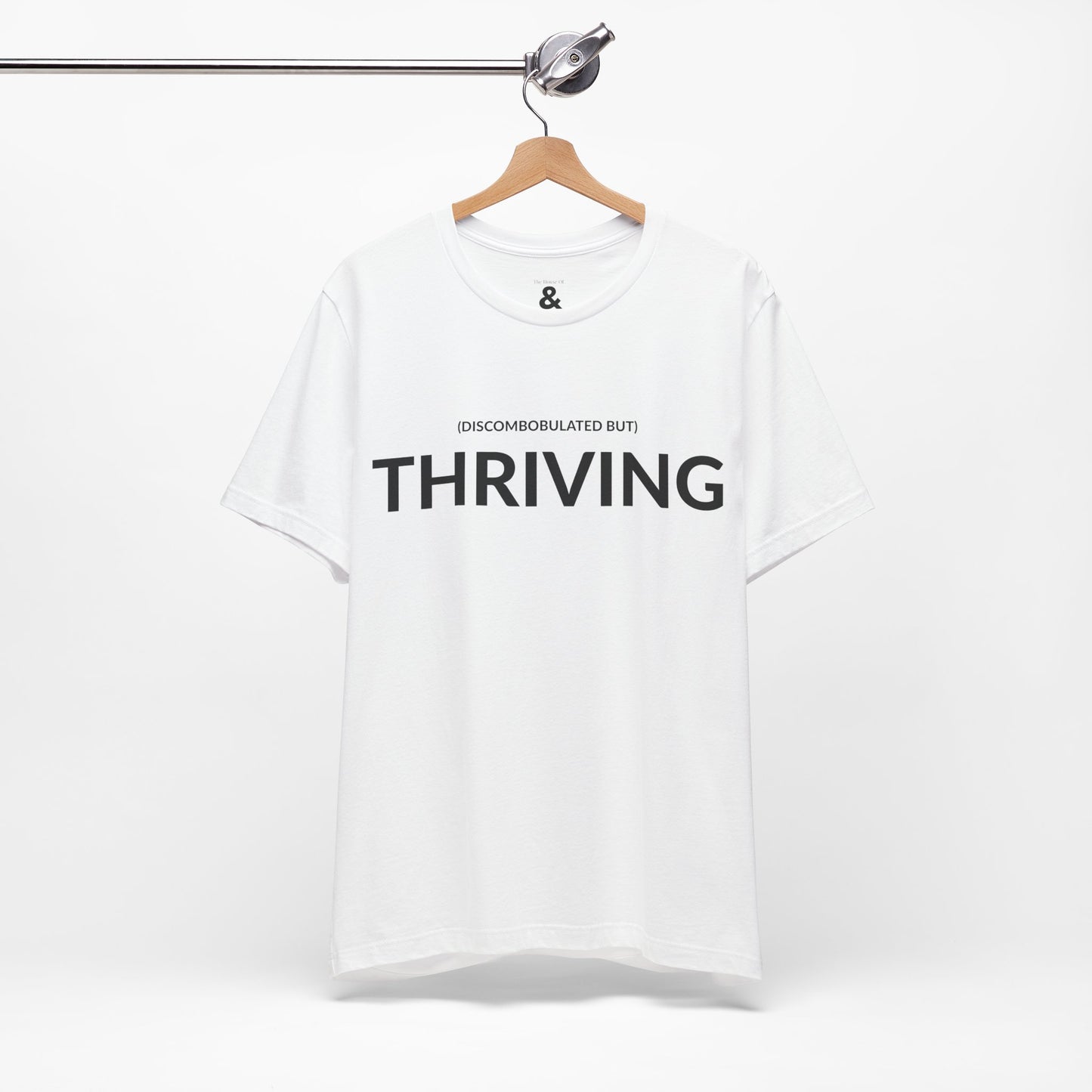 Unisex Jersey Short Sleeve Tee - Discombobulated But Thriving in Cloud (L)