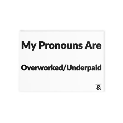 Boutique Gift & Collectible Card - Overworked/Underpaid (One-sided print in Cloud)