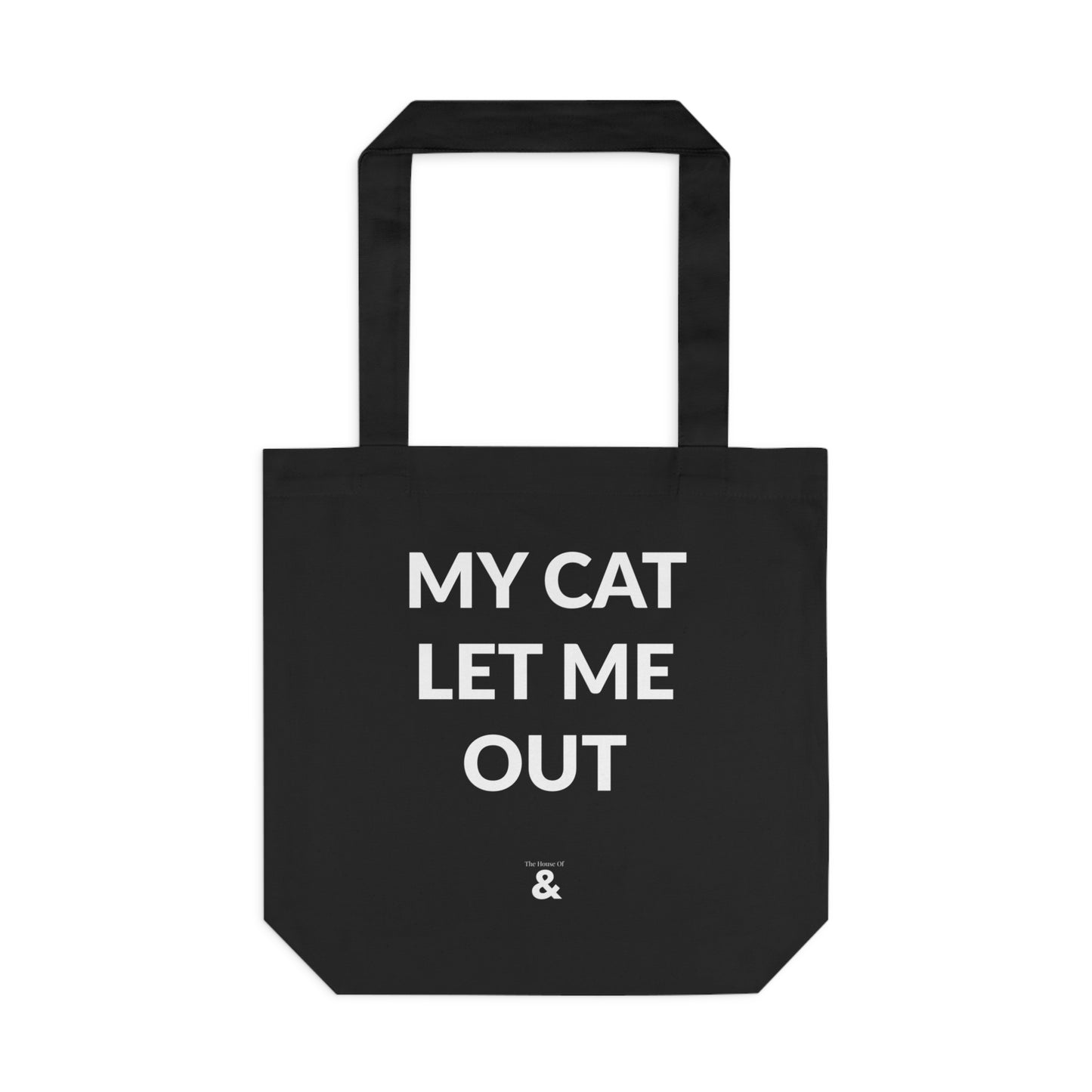 Midnight Cotton Tote Bag - My Cat Let Me Out