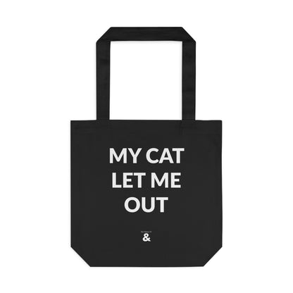 Midnight Cotton Tote Bag - My Cat Let Me Out