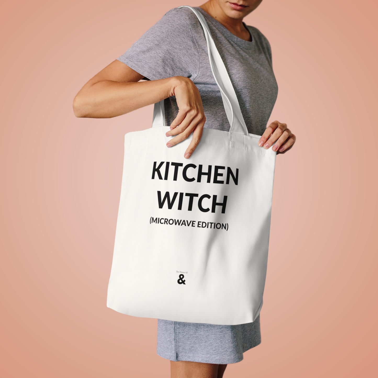 Oat Cotton Tote Bag - Kitchen Witch (Microwave Edition)