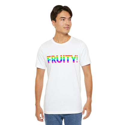 Unisex Jersey Short Sleeve Tee - Fruity! in Cloud - Pride Collection (S)