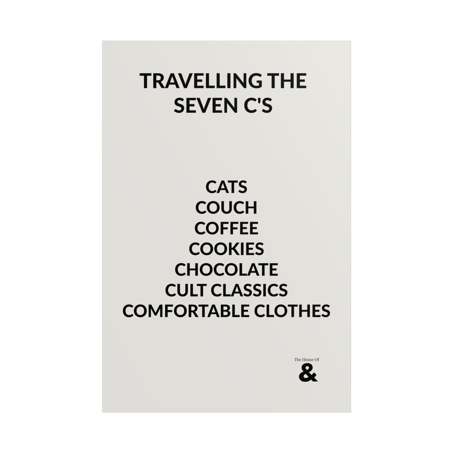 Unframed Poster - Travelling The Seven C's in Storm Cloud