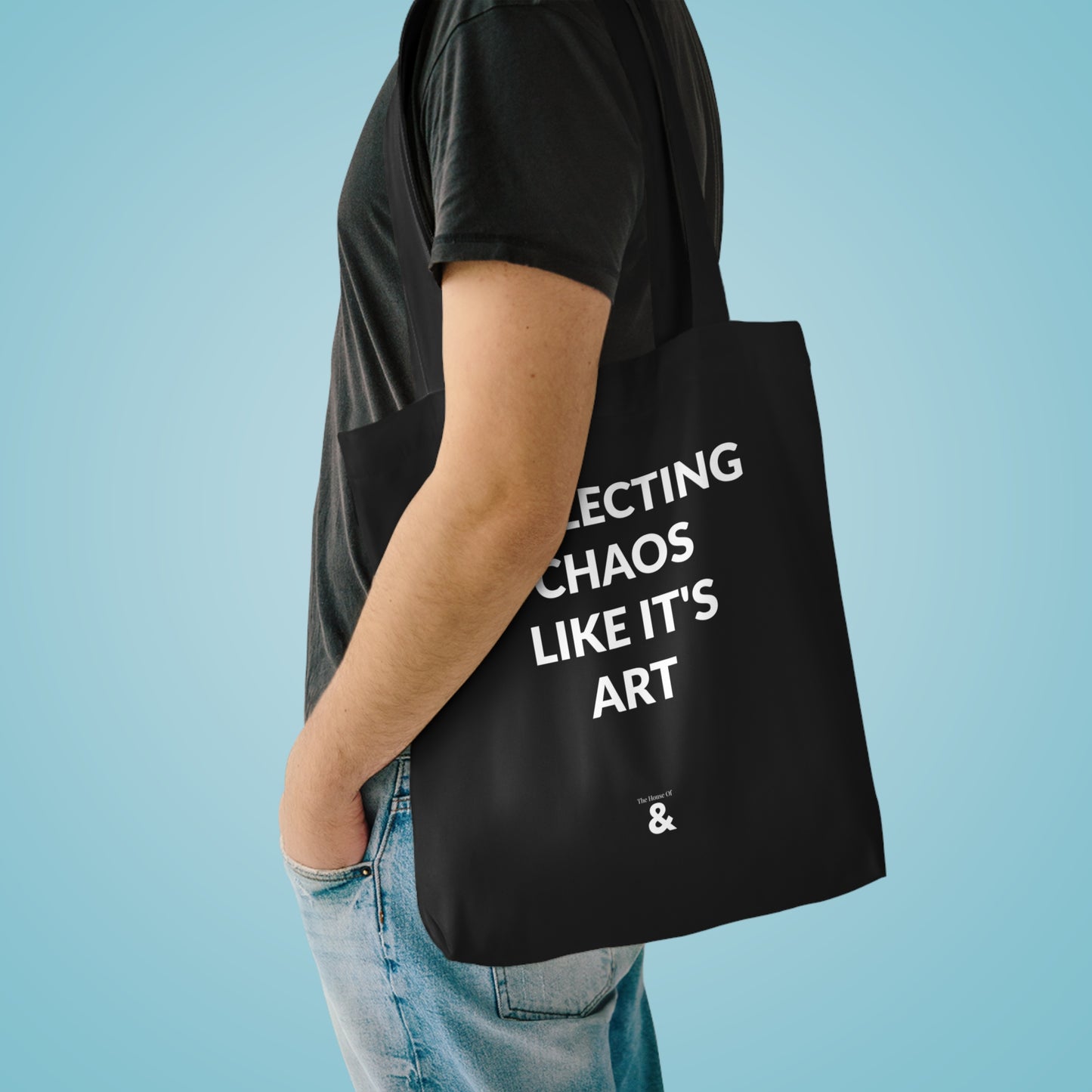 Midnight Cotton Tote Bag - Collecting Chaos Like It's Art