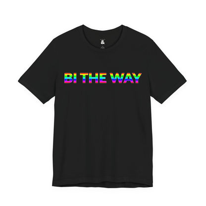 Unisex Jersey Short Sleeve Tee - Bi The Way in Midnight - Pride Collection (S)