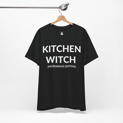 Unisex Jersey Short Sleeve Tee - Kitchen Witch (Microwave Edition) in Midnight (L)