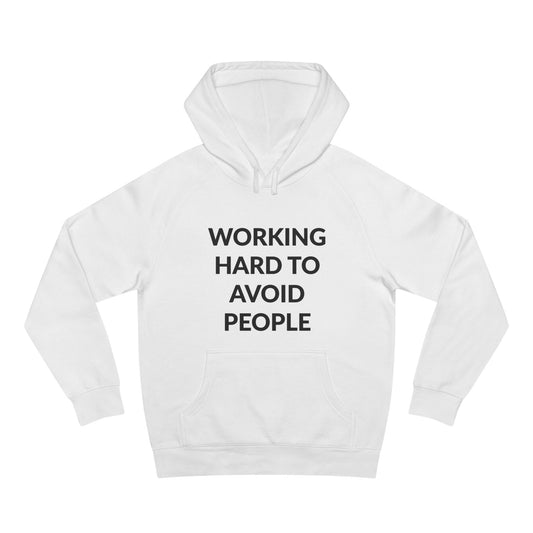 Unisex Supply Hoodie - Working Hard To Avoid People in Cloud (S)