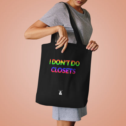 Midnight Cotton Tote Bag - I Don't Do Closets (Pride Collection)