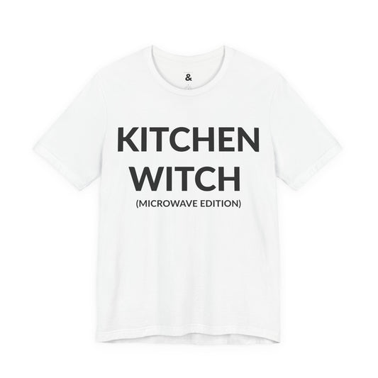 Unisex Jersey Short Sleeve Tee - Kitchen Witch (Microwave Edition) in Cloud (L)