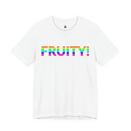 Unisex Jersey Short Sleeve Tee - Fruity! in Cloud - Pride Collection (S)