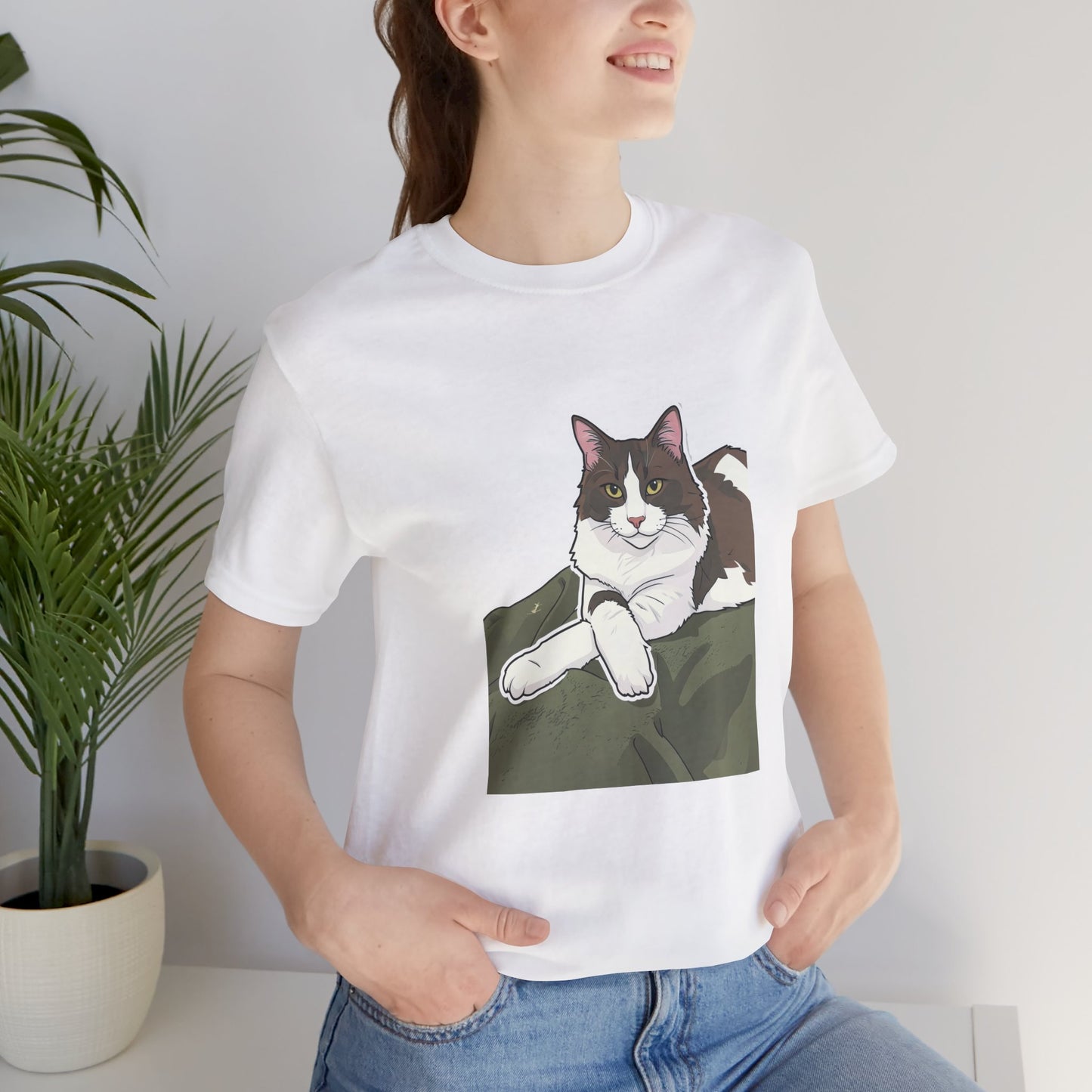 Unisex Jersey Short Sleeve Tee - Judgy Face in Cloud (L)