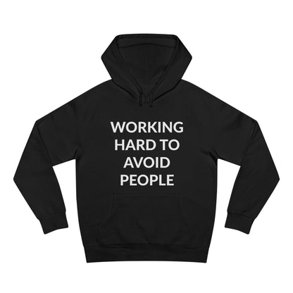Unisex Supply Hoodie - Working Hard To Avoid People in Midnight (L)
