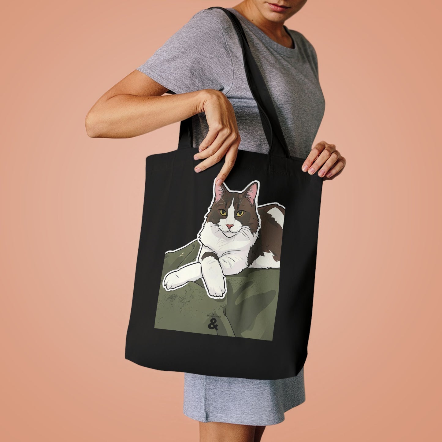 Midnight Cotton Tote Bag - Judgy Face