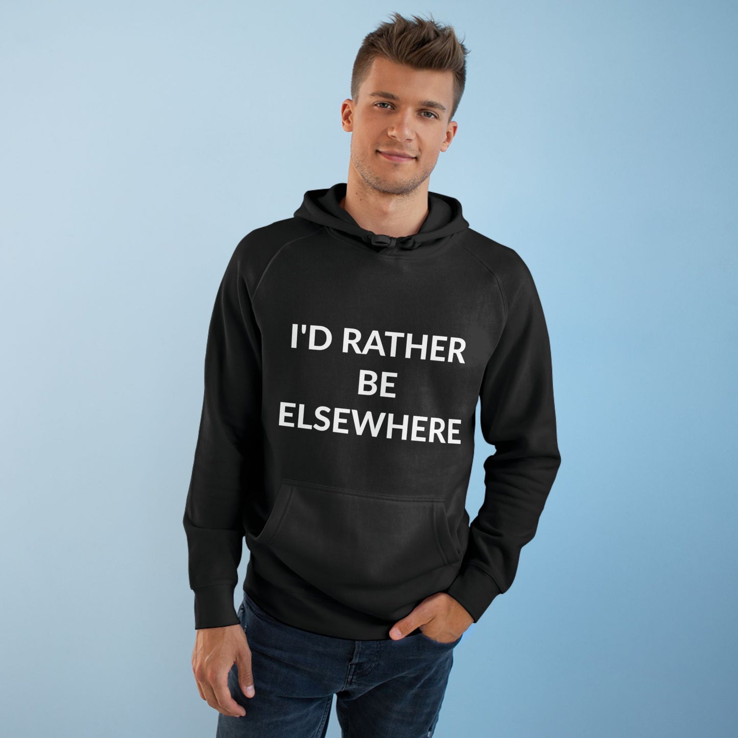 Unisex Supply Hoodie - I'd Rather Be Elsewhere in Midnight (M)