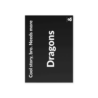 Boutique Gift & Collectible Card - Dragons (One-sided print in Midnight)