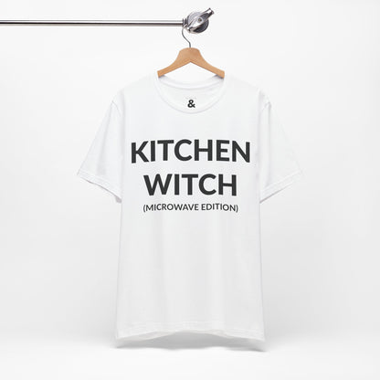Unisex Jersey Short Sleeve Tee - Kitchen Witch (Microwave Edition) in Cloud (M)
