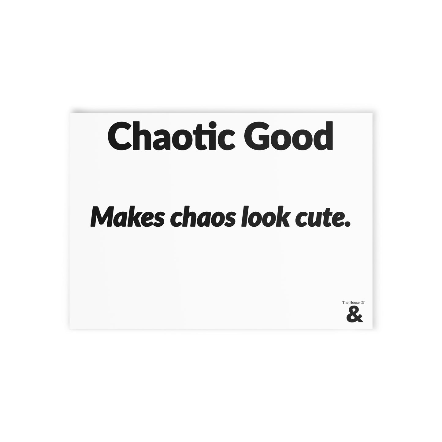 Boutique Gift & Collectible Card - Chaotic Good (One-sided print)