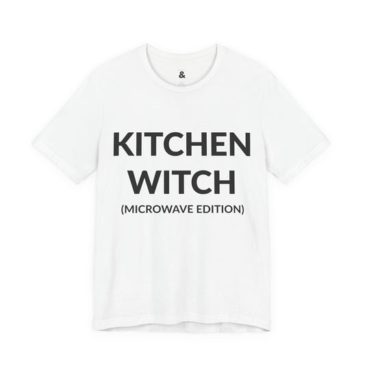 Unisex Jersey Short Sleeve Tee - Kitchen Witch (Microwave Edition) in Cloud (S)