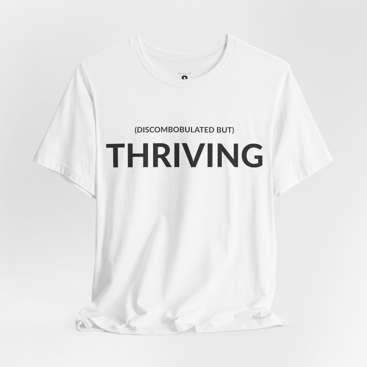 Unisex Jersey Short Sleeve Tee - Discombobulated But Thriving in Cloud (S)