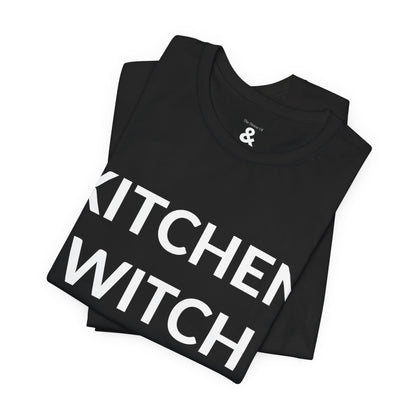 Unisex Jersey Short Sleeve Tee - Kitchen Witch (Microwave Edition) in Midnight (S)