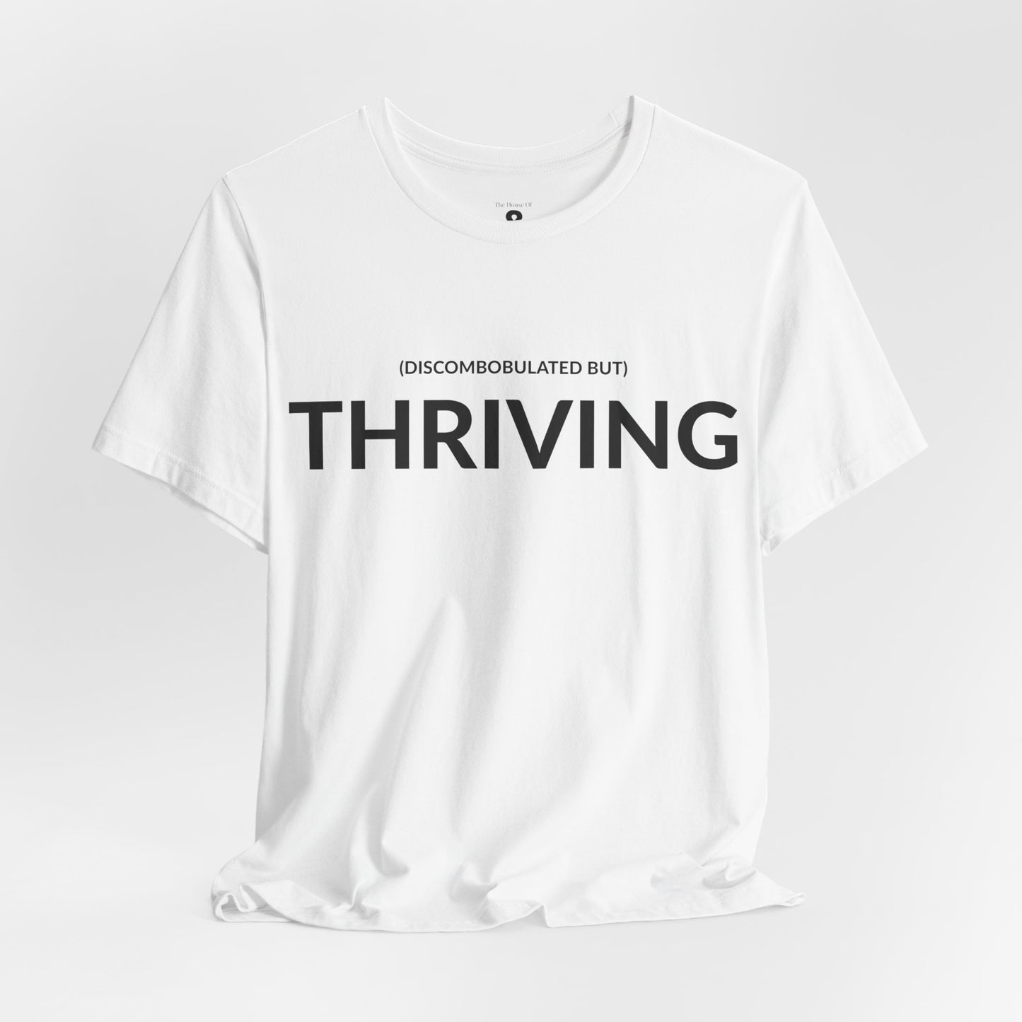 Unisex Jersey Short Sleeve Tee - Discombobulated But Thriving in Cloud (L)