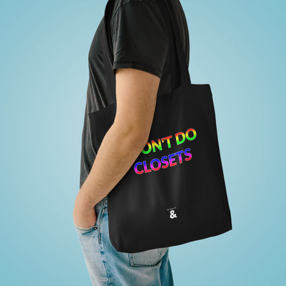 Midnight Cotton Tote Bag - I Don't Do Closets (Pride Collection)