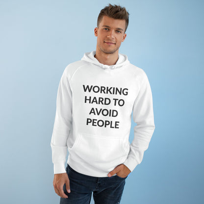 Unisex Supply Hoodie - Working Hard To Avoid People in Cloud (S)
