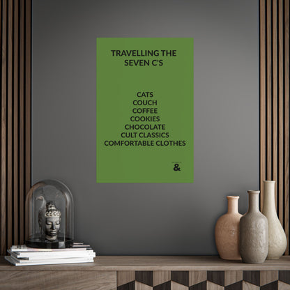 Unframed Poster - Travelling The Seven C's in Soft Herb
