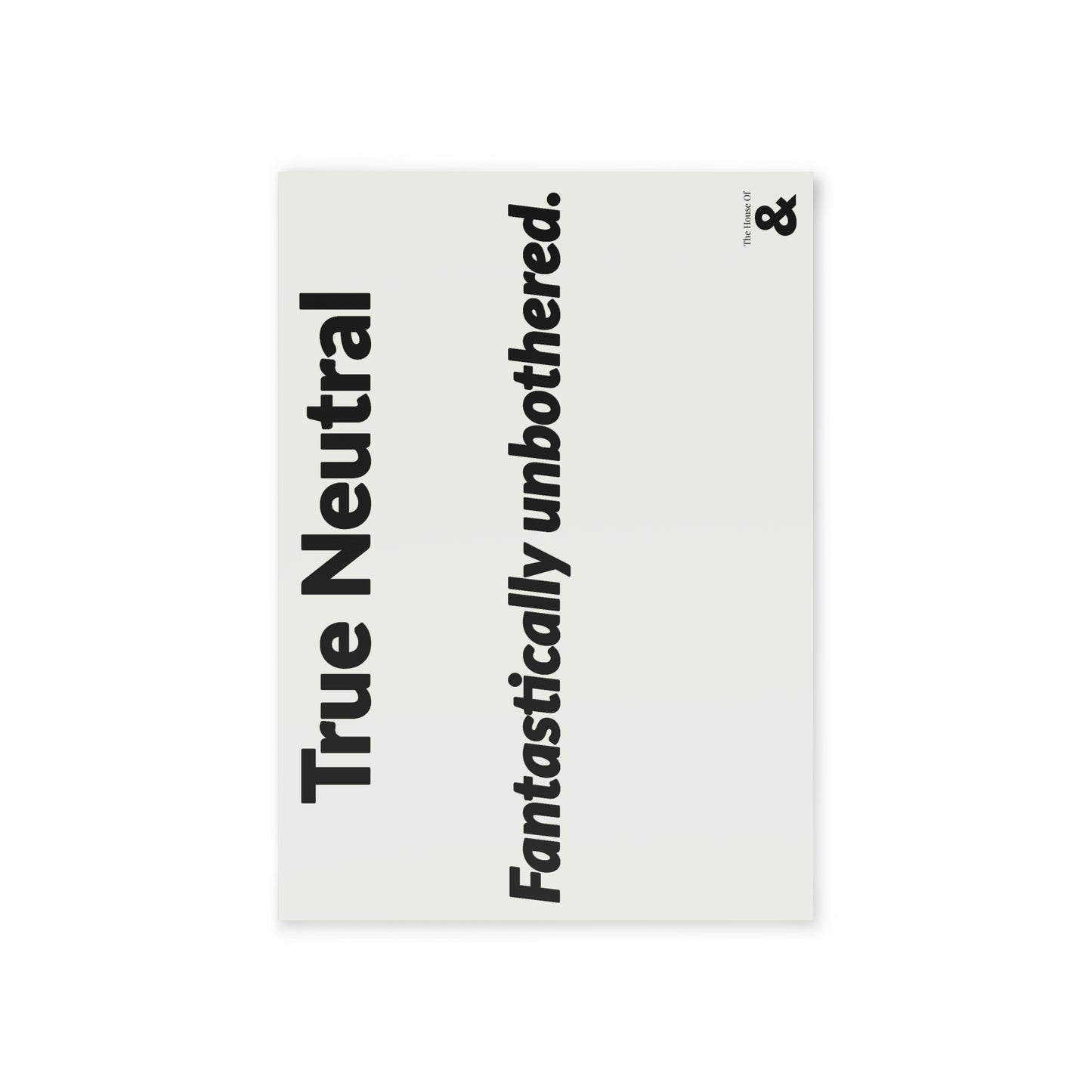 Boutique Gift & Collectible Card - True Neutral (One-sided print)