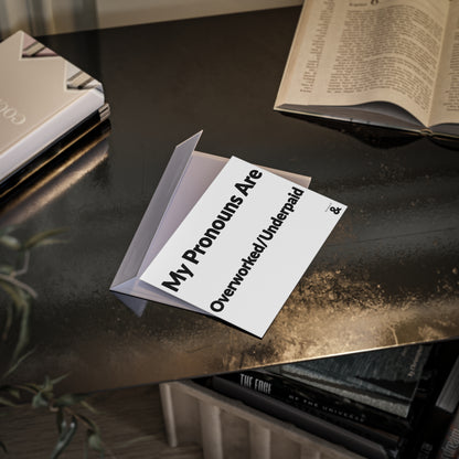 Boutique Gift & Collectible Card - Overworked/Underpaid (One-sided print in Cloud)