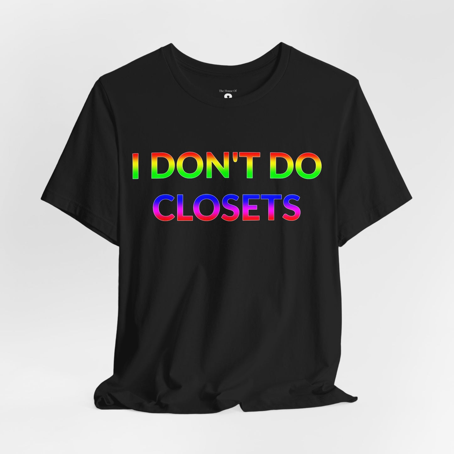 Unisex Jersey Short Sleeve Tee - I Don't Do Closets in Midnight (M)