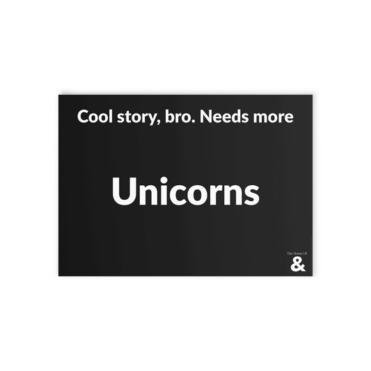 Boutique Gift & Collectible Card - Unicorns (One-sided print in Midnight)