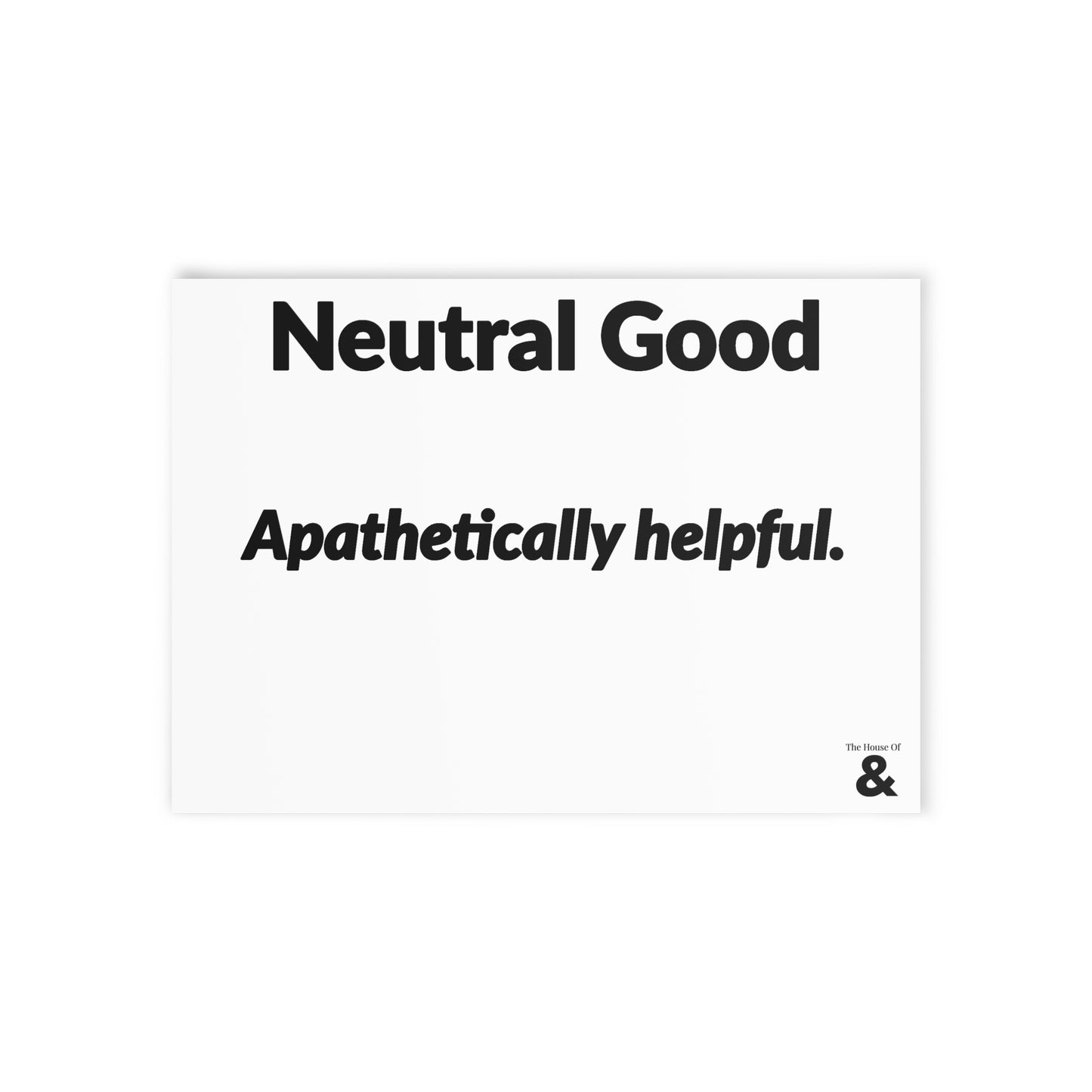 Boutique Gift & Collectible Card - Neutral Good (One-sided print)