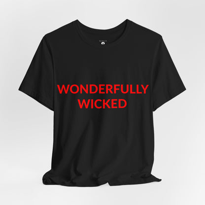 Unisex Jersey Short Sleeve Tee - Wonderfully Wicked - Blood Red in Midnight (S)