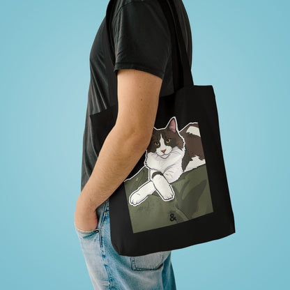 Midnight Cotton Tote Bag - Judgy Face