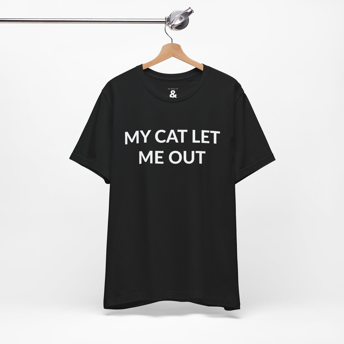 Unisex Jersey Short Sleeve Tee - My Cat Let Me Out in Midnight (S)