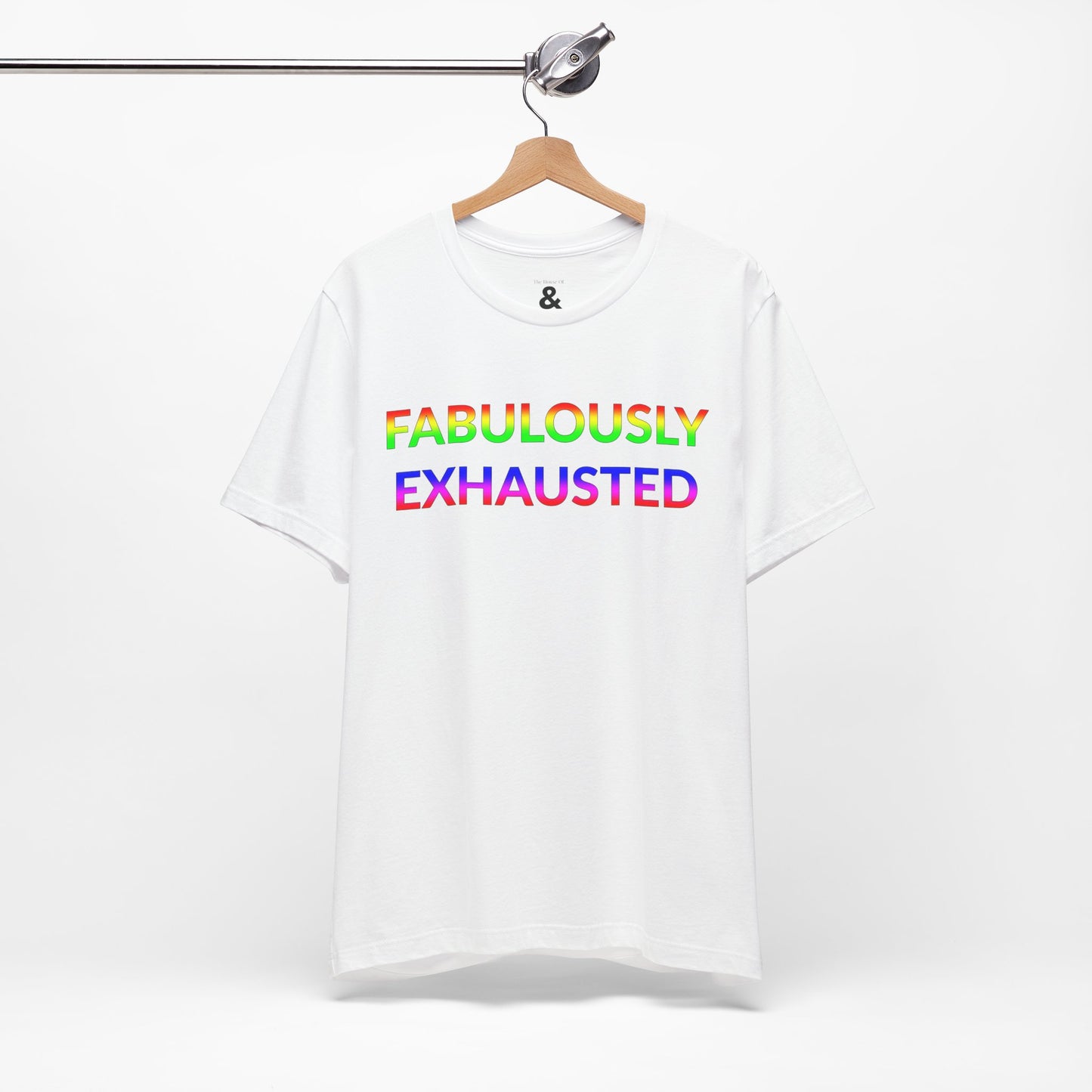 Unisex Jersey Short Sleeve Tee - Fabulously Exhausted in Cloud (L)