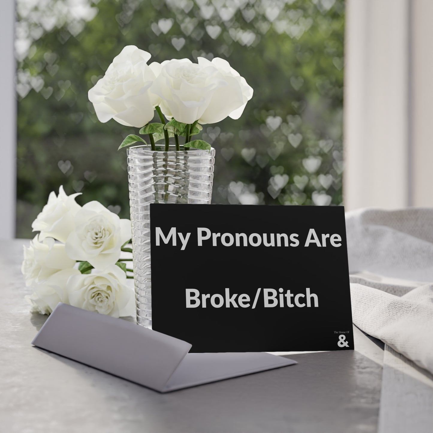 Boutique Gift & Collectible Card - Broke/Bitch (One-sided print in Midnight)