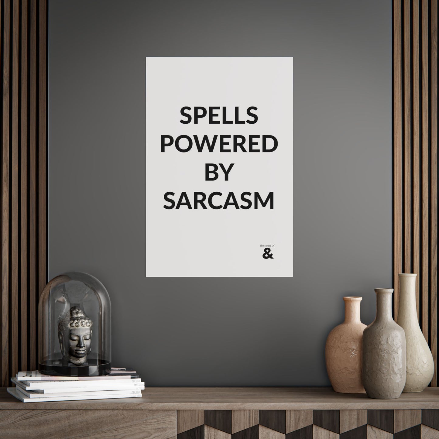 Unframed Poster - Spells Powered By Sarcasm in Cloud