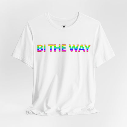 Unisex Jersey Short Sleeve Tee - Bi The Way in Cloud - Pride Collection (S)